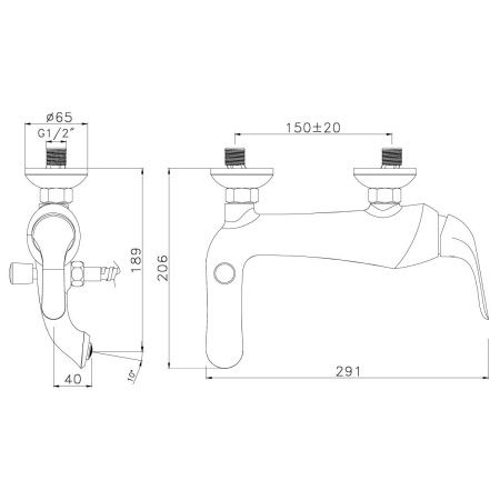 Смеситель Lemark Swan LM5402BGC для ванны