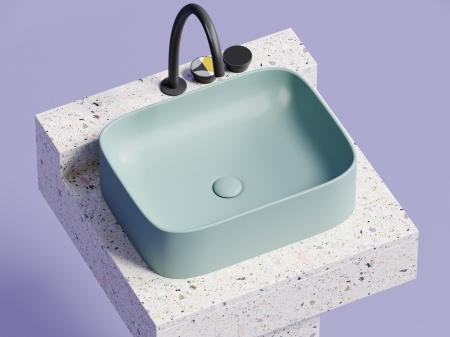 Умывальник чаша накладная прямоугольная Ceramicanova Element 505*380*150мм, зеленый матовый, CN6052MLG