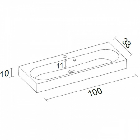 Умывальник мебельный Riho Slimline 100 F7SL110038111