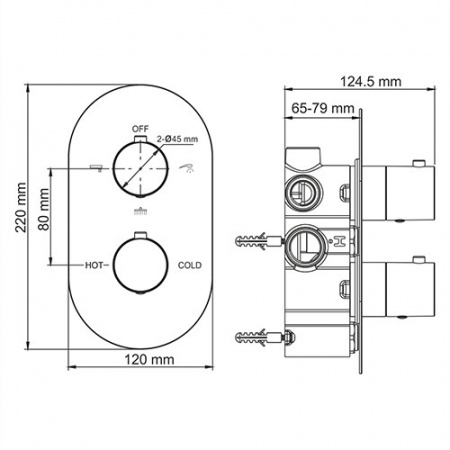 Смеситель для душа WasserKRAFT Berkel 4844 Thermo