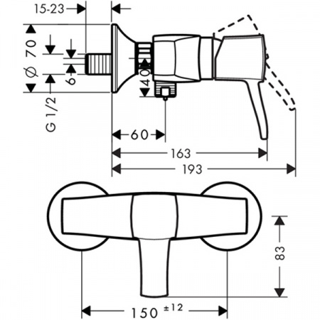 Смеситель для душа Hansgrohe Metropol 31360090