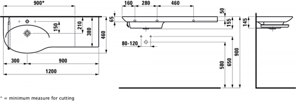 Умывальник Laufen Palace 8167060001081 120x46x15.5