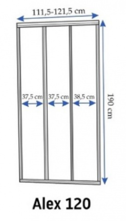 Душевая дверь Rea ALEX 120 Rea-K0921