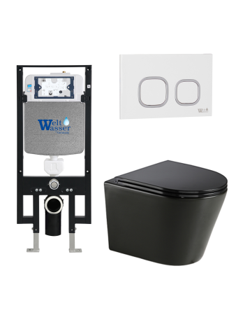 Комплект инсталляции с унитазом Weltwasser AMBERG 497 + SALZBACH 043 GL-BL + AMBERG RD-WT