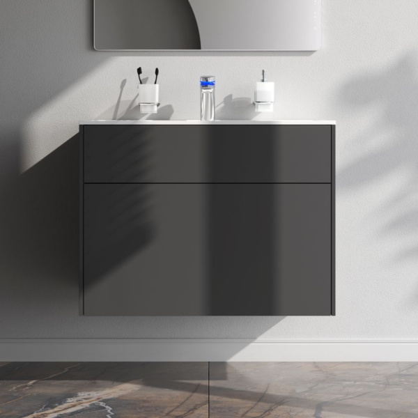 M50AFHX0803GM Inspire V2.0 База под раковину AM.PM, подвесная, 80 см, 3 ящика, push-to-open, графит матовый