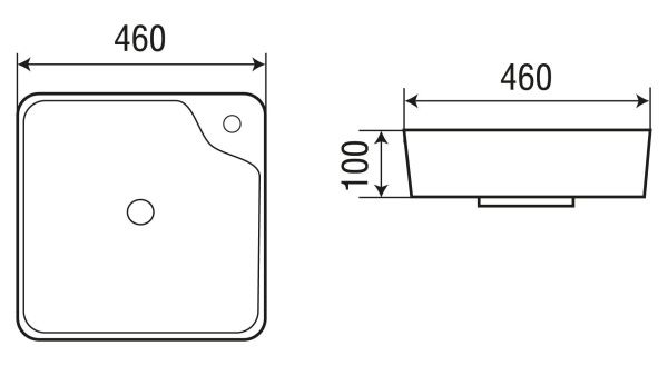 Раковина накладная WeltWasser WW ELBACH 2181 460х460х100