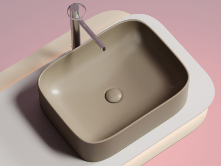 Умывальник чаша накладная прямоугольная Ceramicanova Element 505*380*150мм, капучино матовый, CN6052MC