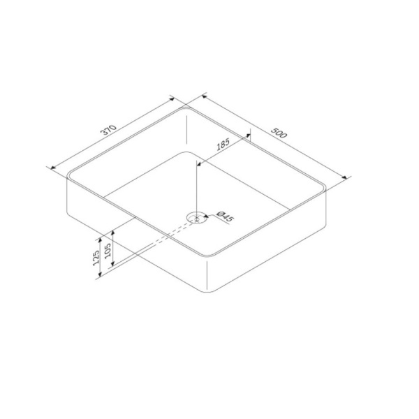 M8FWCC10500WG Func Раковина накладная AM.PM, прямоугольная, 50 см, цвет белый глянец