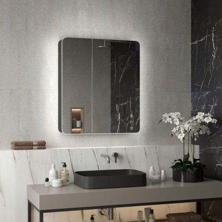 Зеркало-шкаф Reflexion Black LED 760х850 RF2002BL