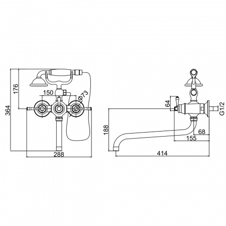 Смеситель для ванны Gerhans K13120G