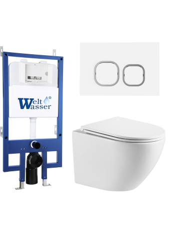 Комплект инсталляции с унитазом Weltwasser BAMBERG 545 + MERZBACH 043 MT-WT + BAMBERG WT