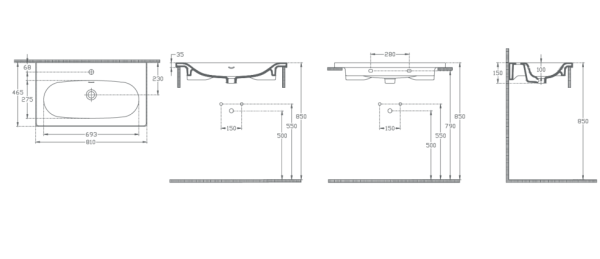 Раковина накладная ISVEA Sistema 81см белый глянцевый 10SS50081SV