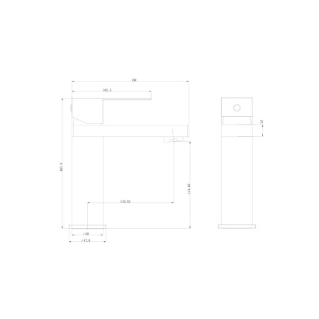 Смеситель для раковины WONZON & WOGHAND, Брашированный никель (WW-A40982-BS)