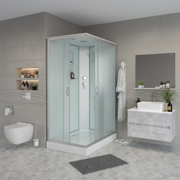 Душевая кабина Niagara Classic NG-2510-14RBK (120х80х200) высокий поддон(40см),стекло тонированное