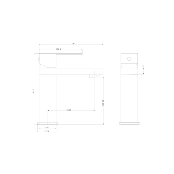 Смеситель для раковины WONZON & WOGHAND, Брашированный никель (WW-A40982-BS)