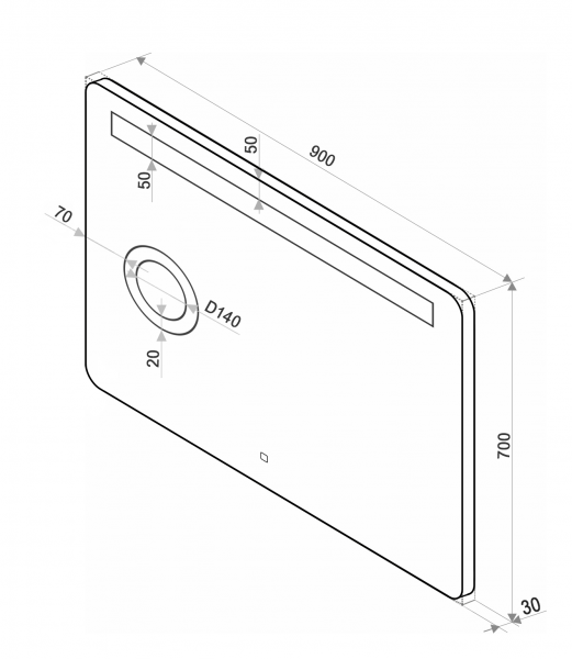 Зеркало Континент Fibra LED 90х70 с увеличительным зеркалом