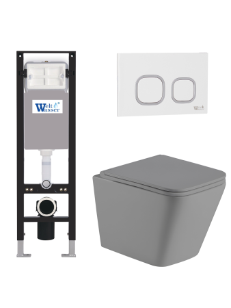 Комплект инсталляции с унитазом Weltwasser AMBERG 350 + GELBACH 041 MT-GR + AMBERG RD-WT