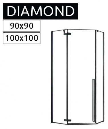 Душевой уголок Rea Diamond Black 80x80 K6900