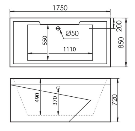 Акриловая ванна Gemy G9065 K L