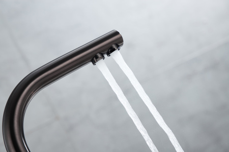 Смеситель для кухни Paulmark ESSEN Es213011-GM, вороненая сталь