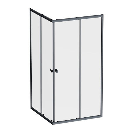W87G-403-100100-BT Sunny Душевое ограждение AM.PM квадратное, раздвижн двери 100x100 черный,стекло прозрачн