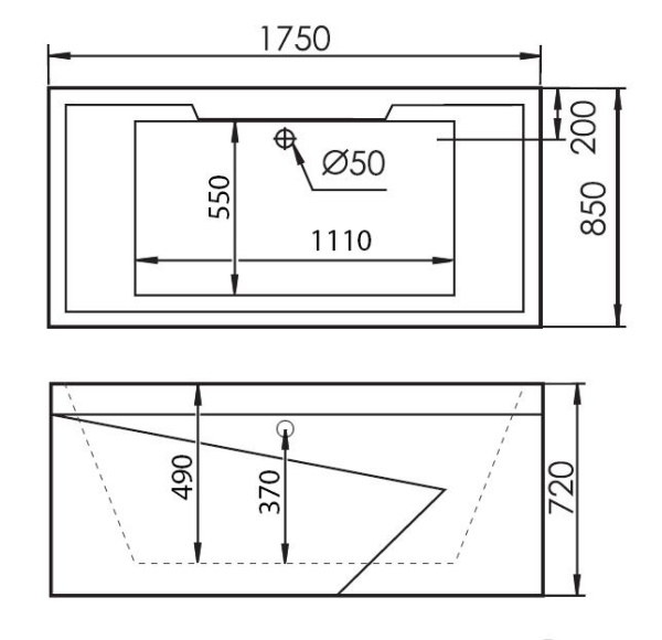 Акриловая ванна Gemy G9065 K R