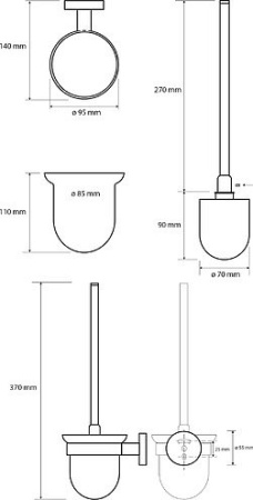 Ершик настенный Bemeta DARK 104113010