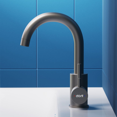 Смеситель для умывальника Dorff D3002101SS Logic поворотный, нержавеющая сталь
