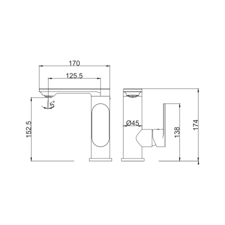 Смеситель для раковины FASHUN A8885, хром