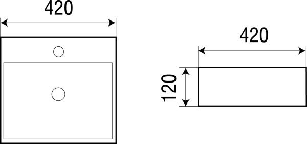 Раковина подвесная WeltWasser WW ELBACH 2177 420х420х120