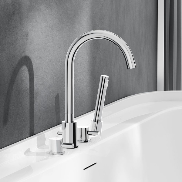 360400000 Scandinavian Pure Смеситель на борт ванны AM.PM, четырёхсекционный, хром