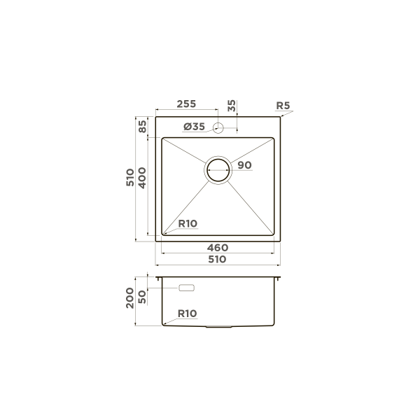 Кухонная мойка Omoikiri Akisame 51-GB нерж. сталь/графит 4997013
