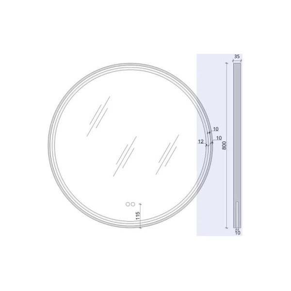 Зеркало Maretti Elena EA1480R03EL 80x80 см