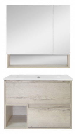 Тумба под раковину Misty Дунай 75 с двумя ящиками и нишей П-Ду01075-31541Я