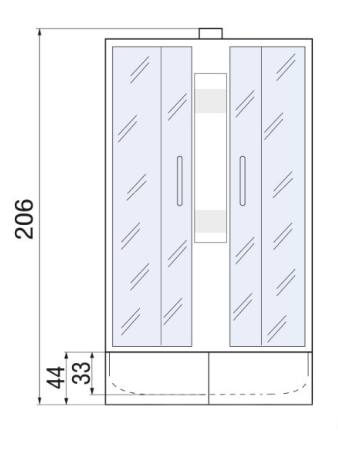 Душевая кабина River NARA Б/К 90/44 MT 900х900х2060мм