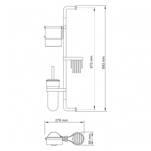 Комбинированная настенная стойка Wasserkraft K-1458