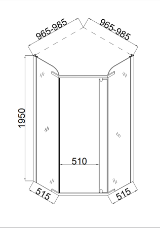 Душевой уголок Taliente TA-10103-1CP 100х100 стекло прозрачное 6 мм