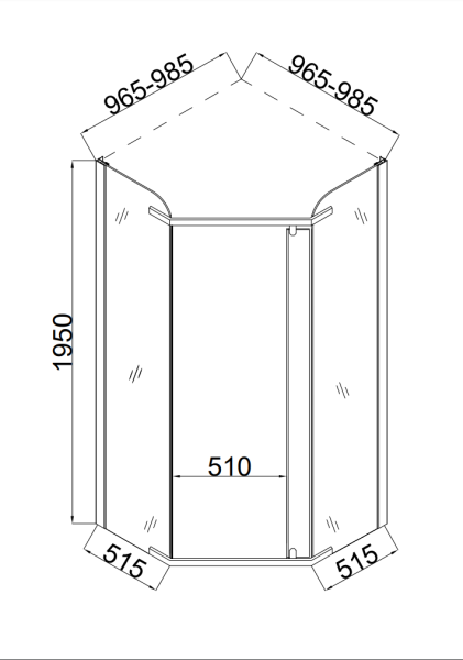 Душевой уголок Taliente TA-10103-1CB 100х100 стекло прозрачное 6 мм
