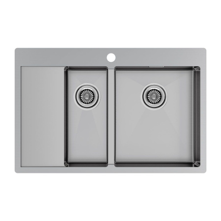 Мойка Paulmark KRONER 78/2SF PM227851-BSR 510х780х200 мм, нержавеющая сталь, нержавеющая сталь