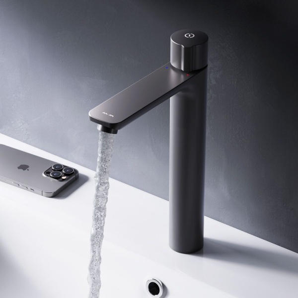 F85A92522_xxx X-Joy TouchReel Смеситель для умывальника AM.PM, высокий, чёрный.