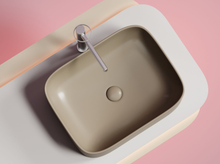 Умывальник чаша накладная прямоугольная Ceramicanova Element 505*380*150мм, капучино матовый, CN6052MC