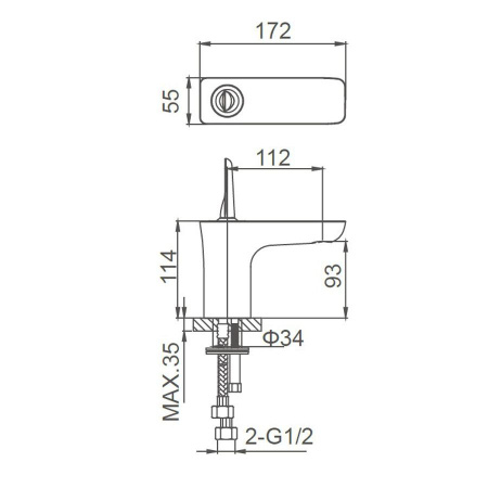 Смеситель для раковины WONZON & WOGHAND Shark, Хром (WW-48B1101-CR)