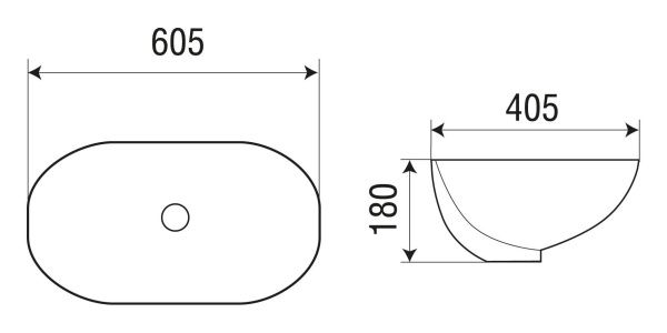 Раковина врезная WeltWasser WW DEILBACH 6039 605х405х180