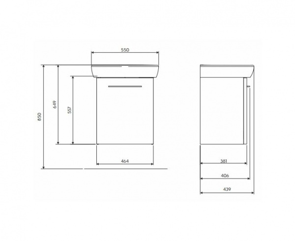 Тумба с умывальником Kolo Nova Pro M39005000 55 см