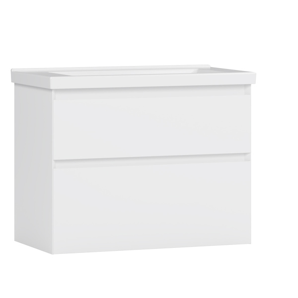 Тумба под умывальник Belux Киото подвесная 80, белый глянцевый