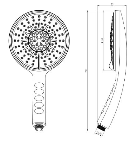 Лейка душевая Lemark LM0814C, 6-функциональная