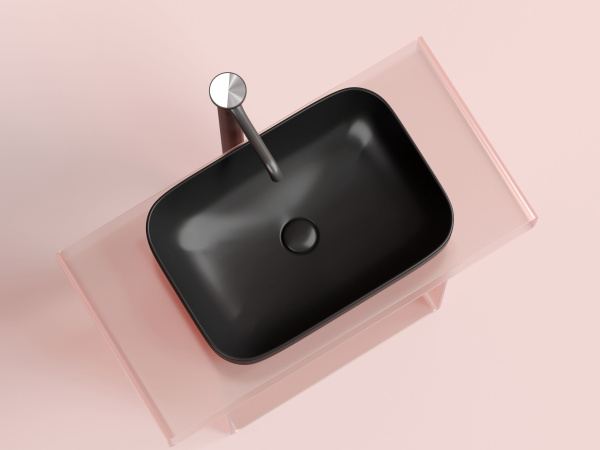 Умывальник чаша накладная прямоугольная Ceramicanova Element 500*359*145мм, черный матовый, CN6055MB