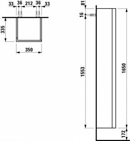 Шкаф-пенал Laufen Kartell by 4082880336421 35x33.5x165