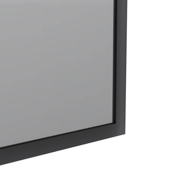 Стеклянная перегородка, шторка на борт ванны Reflexion RX14050TBL-04 140х50см фиксированная, тонированное закаленное стекло 8мм, черный профиль