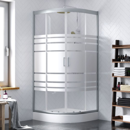 W45G-301-090TM Tender Twin Slide 90. Душевое ограждение AM.PM, 90x90, профиль хром, стекло прозрачное